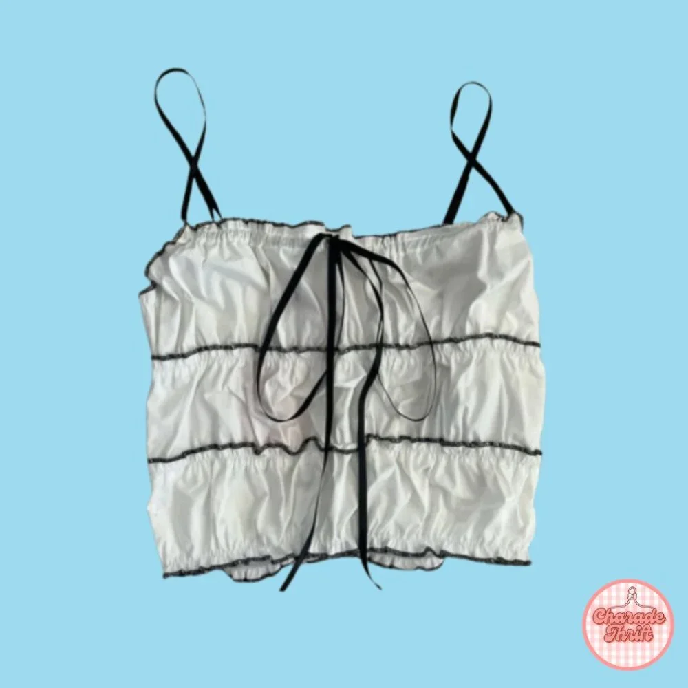 Edikted - White Top w/ Black Ribbon - Picture 1 of 2